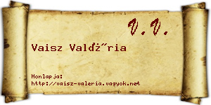 Vaisz Valéria névjegykártya
